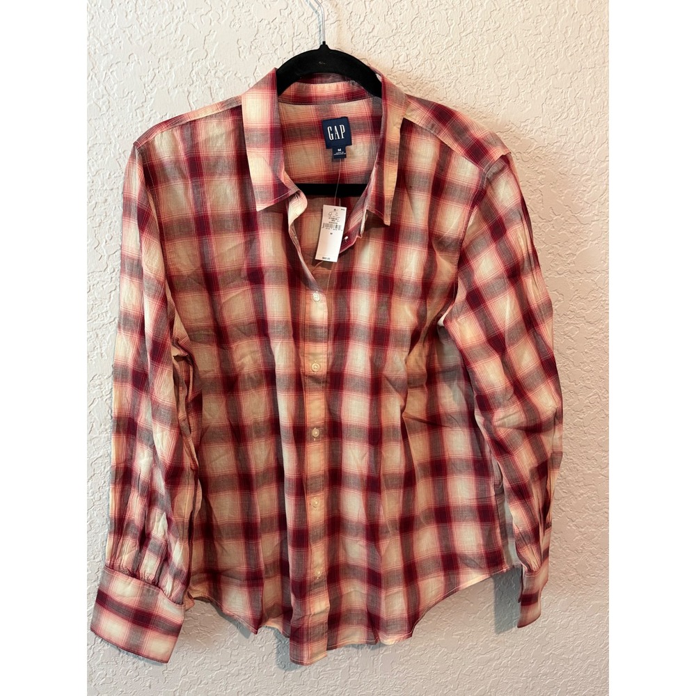 GAP Plaid Button Down Shirt Size M Cottagecore Grunge Fall
